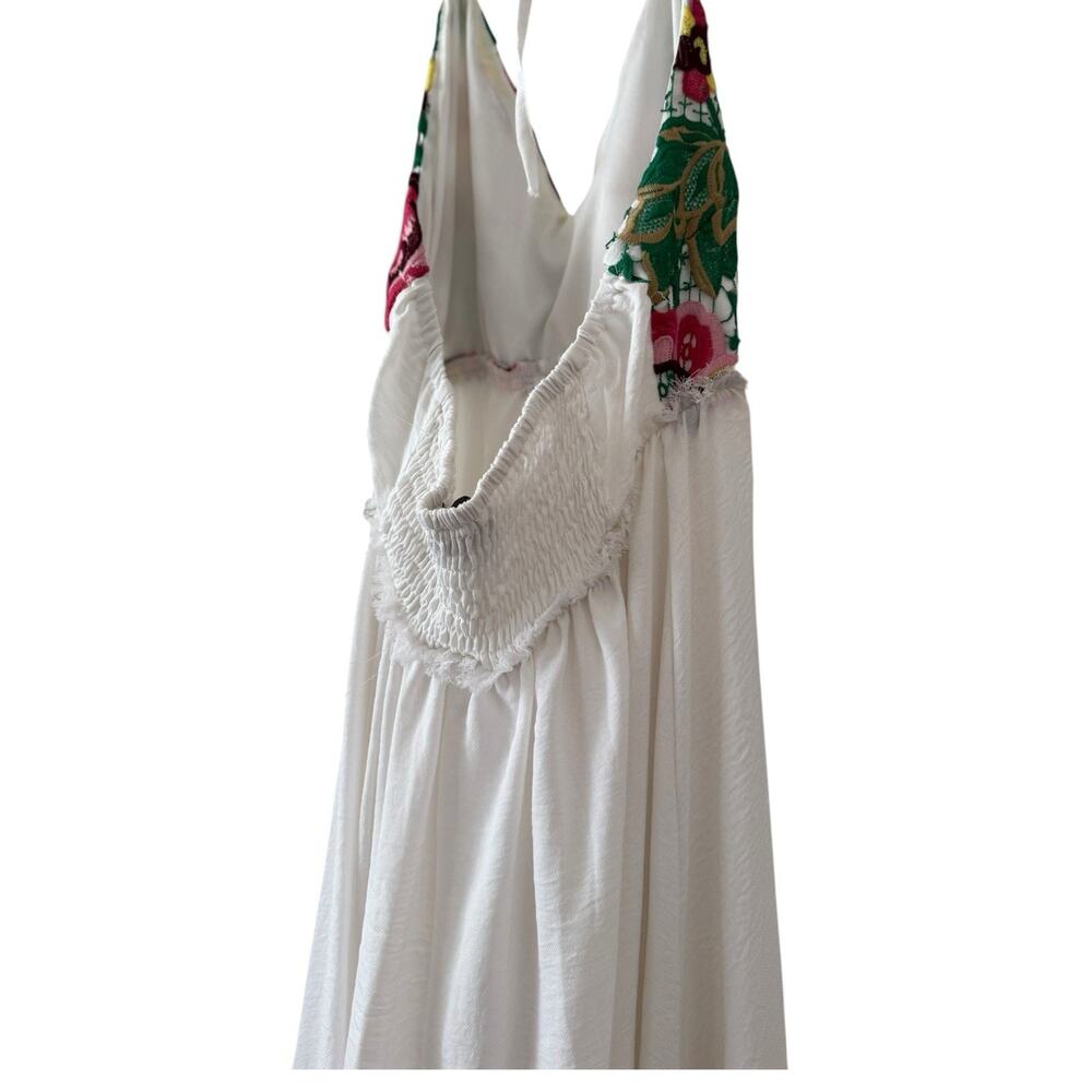 Callie Mac Floral Embroidered White Maxi Dress 100% Polyester Size M - Picture 5 of 10